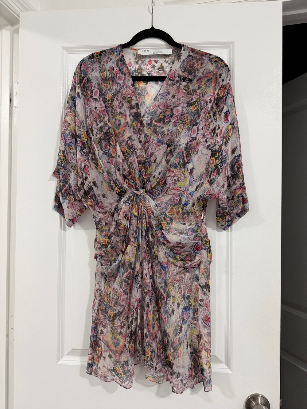 IRO Multicolor Floral Tie-Front Tunic — Pink, Yellow, Blue